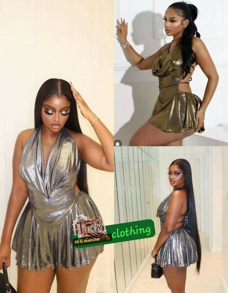 Robe métallisée glamour