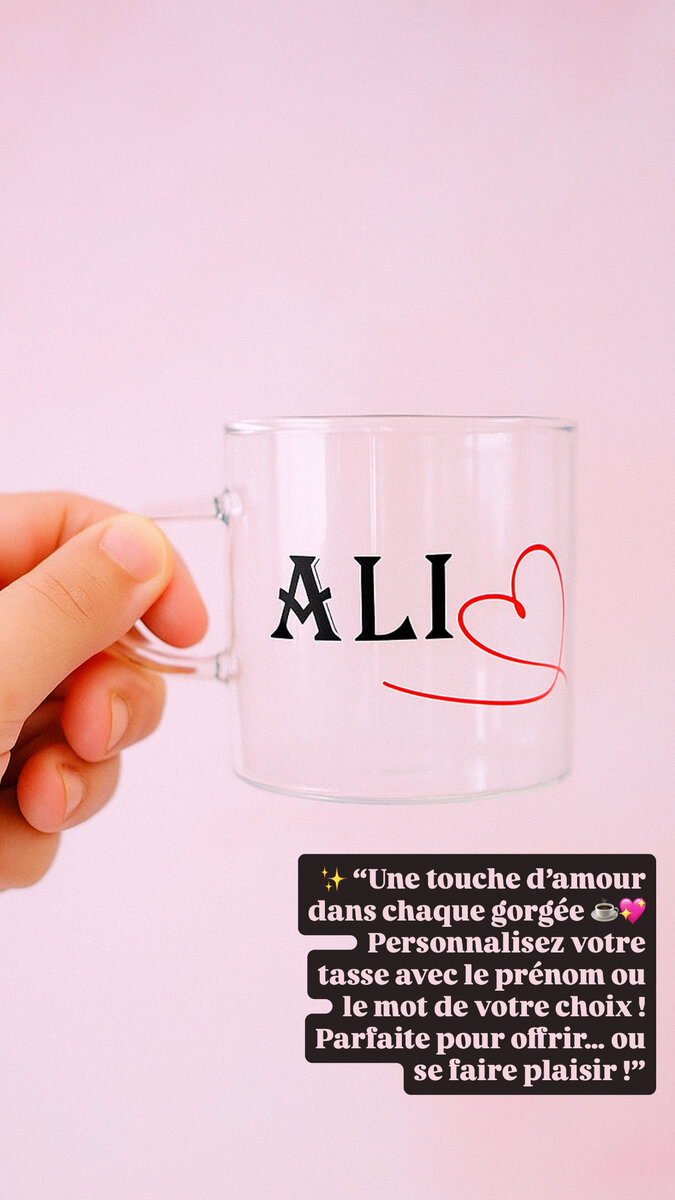 Tasses en verre personnalisables