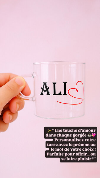 Tasses en verre personnalisables