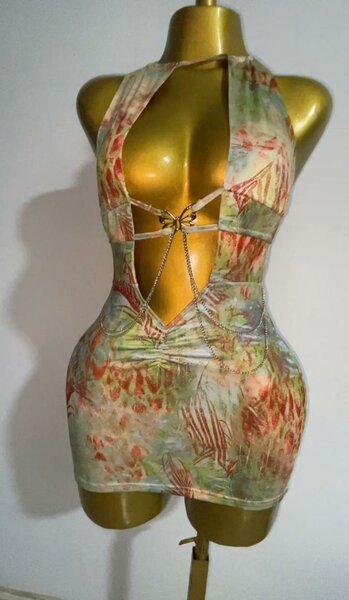 Robe été découpée sexy femme