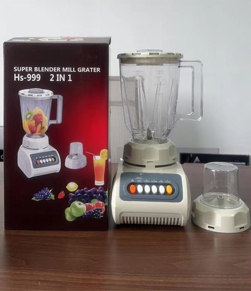 1.5L - 2-in-1 Super Blender Mill Grater - Grey