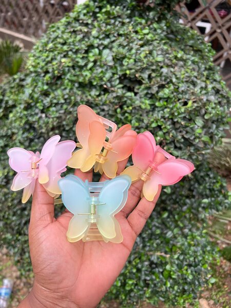 Pinces à cheveux papillon colorées