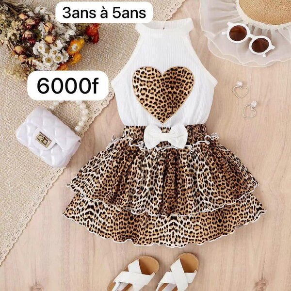 Robe Enfant Cœur Léopard