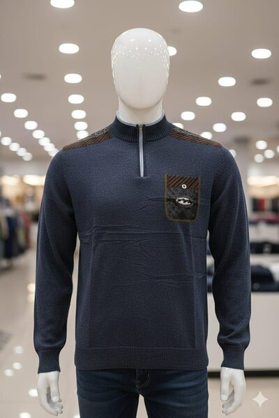 Pull homme à col zippé