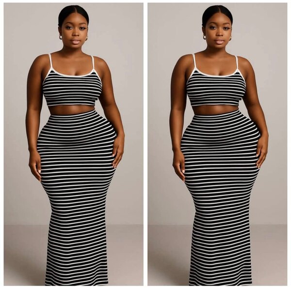 Robe longue rayée élégante