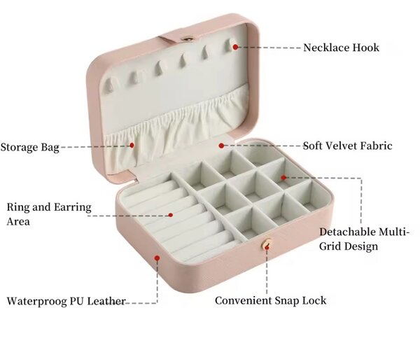 Boîte à Bijoux en Velours Compacte