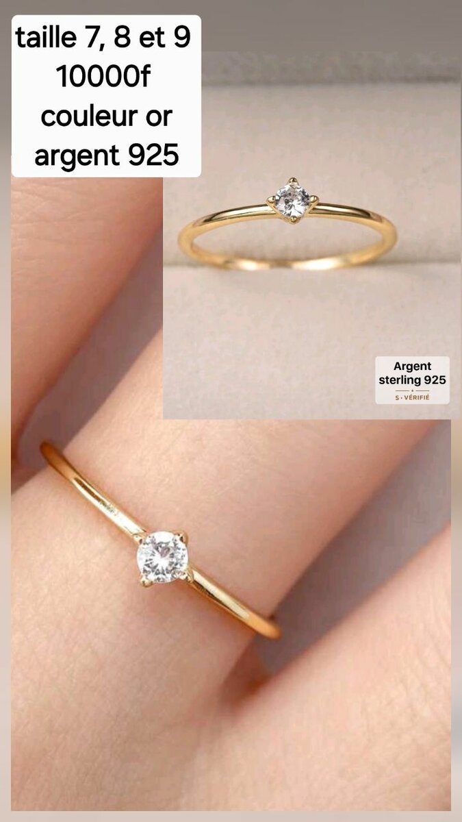 Bague fine en argent 925