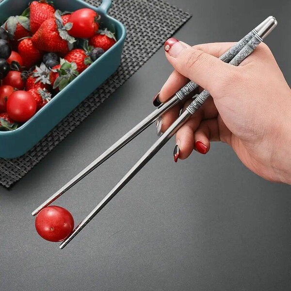 Stainless Steel Chopsticks Set with Training Holder