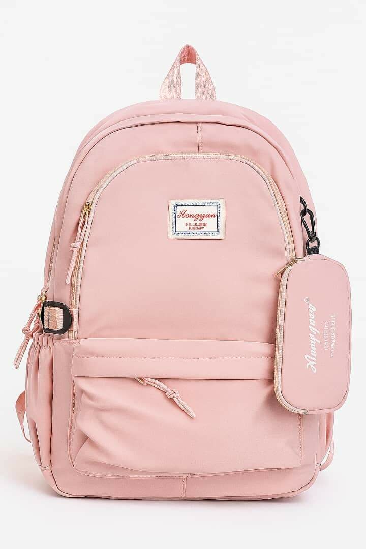 Sac à dos en toile rose