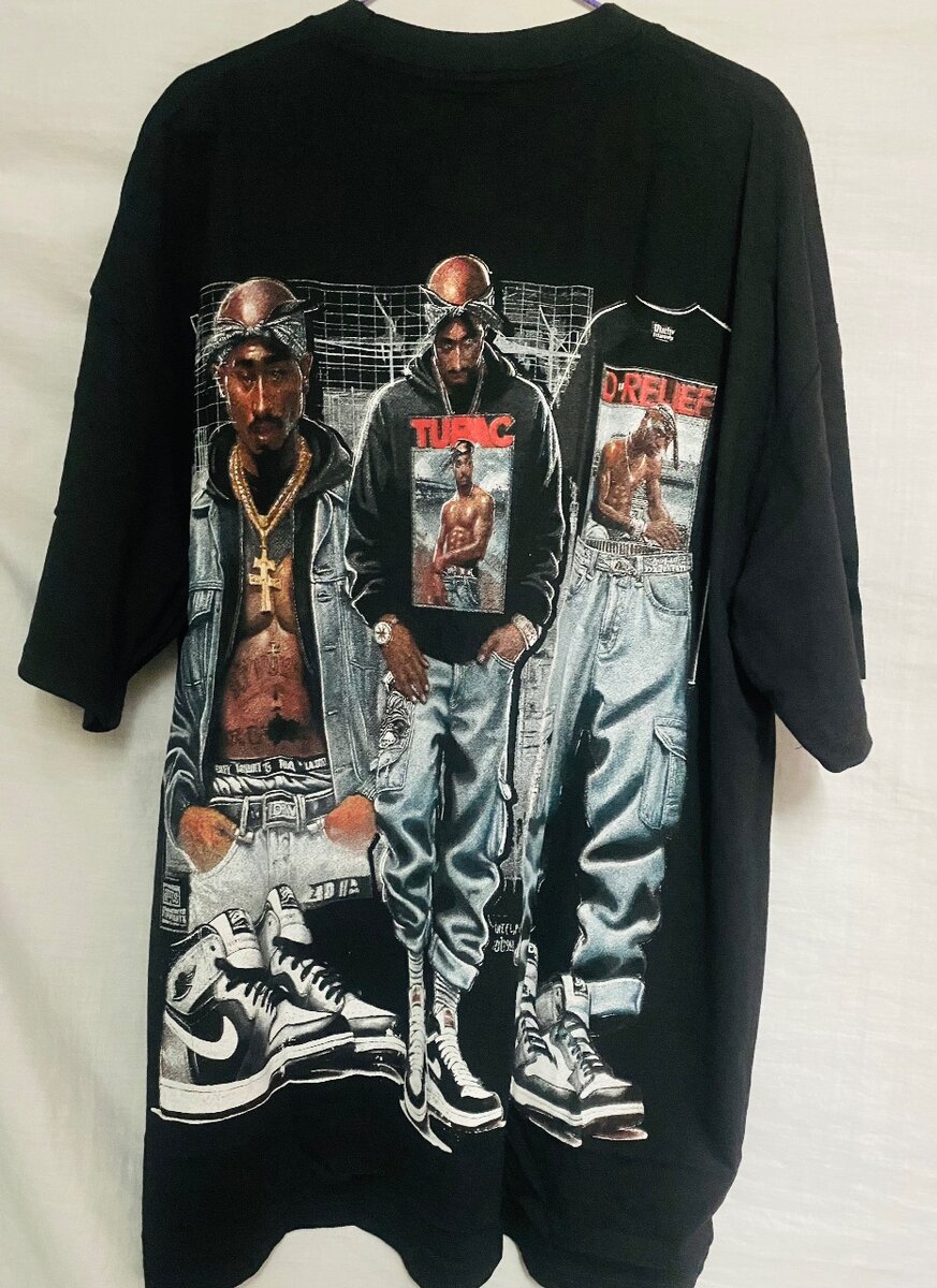 T-shirt hip-hop imprimée noire