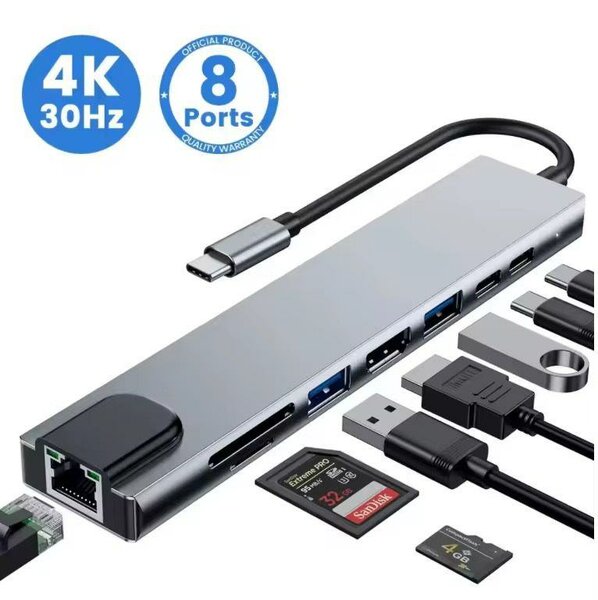 Adaptateur USB-C 8 en 1 4K