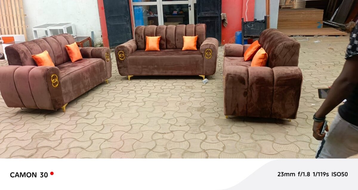 Luxueux Ensemble de Canapés en Velours