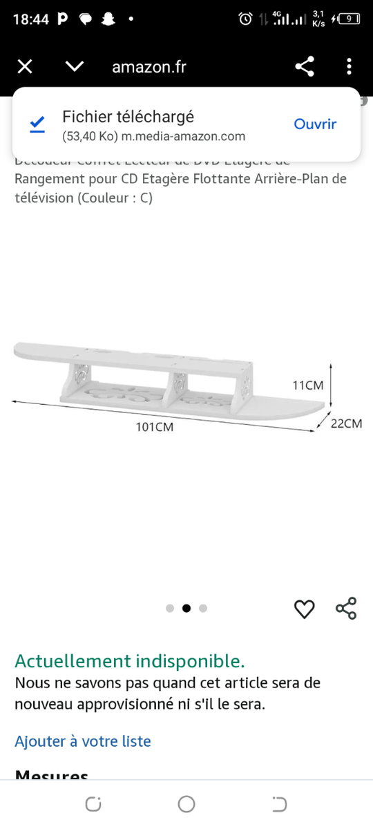 un étagère murale pour télé
