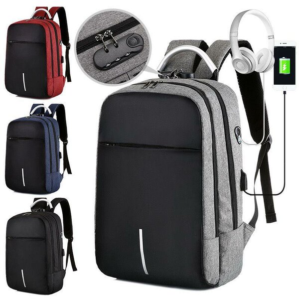 Anti-Theft USB Charging Port Backpack with Combination Lock