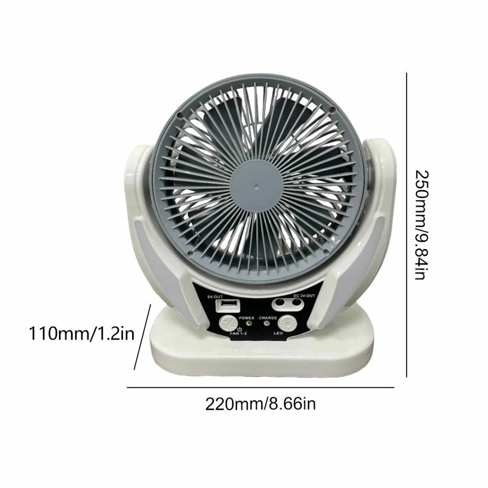 Ventilateur avec ampoule et plaque solaire