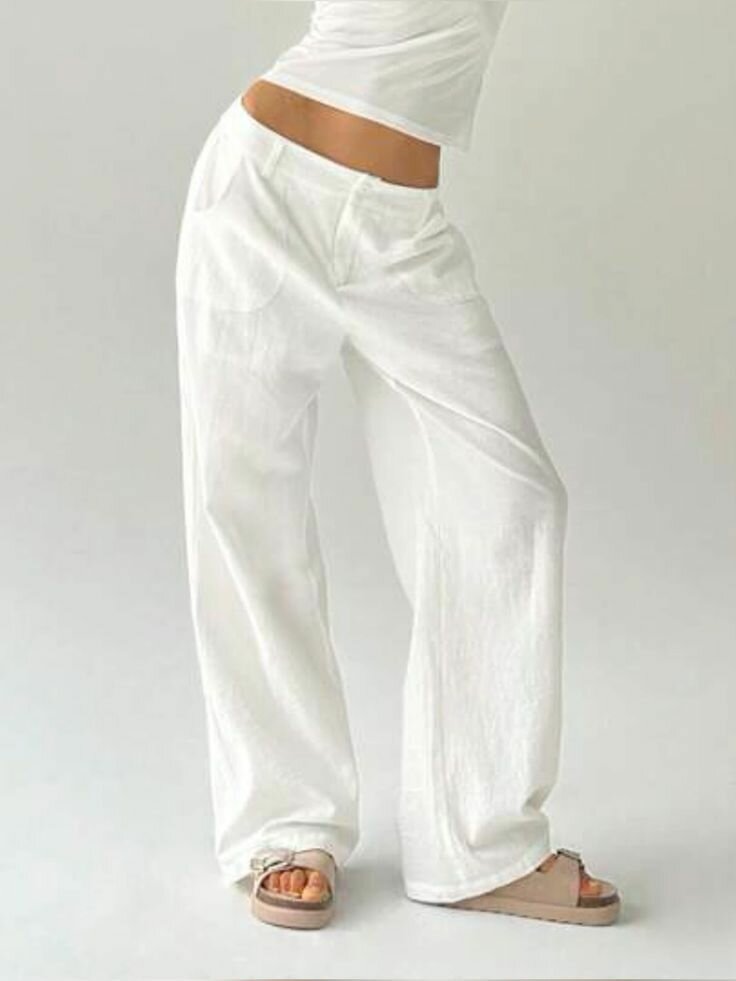 Pantalon large en lin femme