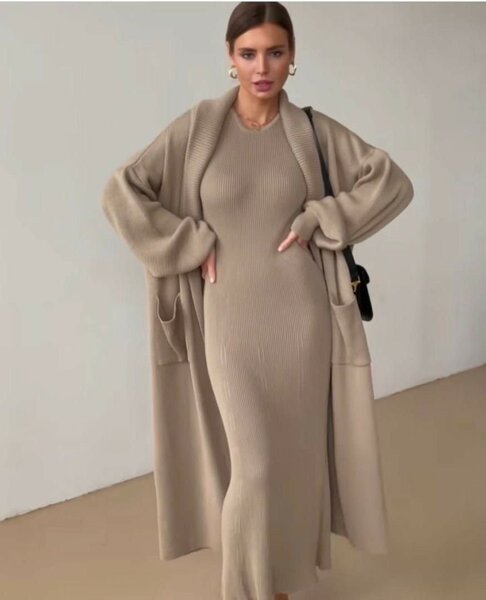 Двойка платье|кардиган