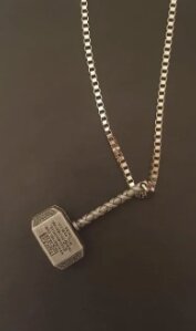 malti Thor Hammer Necklace with High Quality Chain for Boys and Men