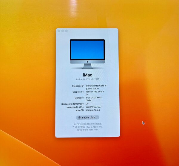 iMac 27 pouces Retina 5K 2017