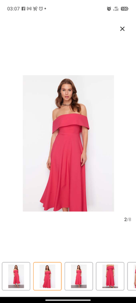 Robe Évasée Rose Épaule Nue