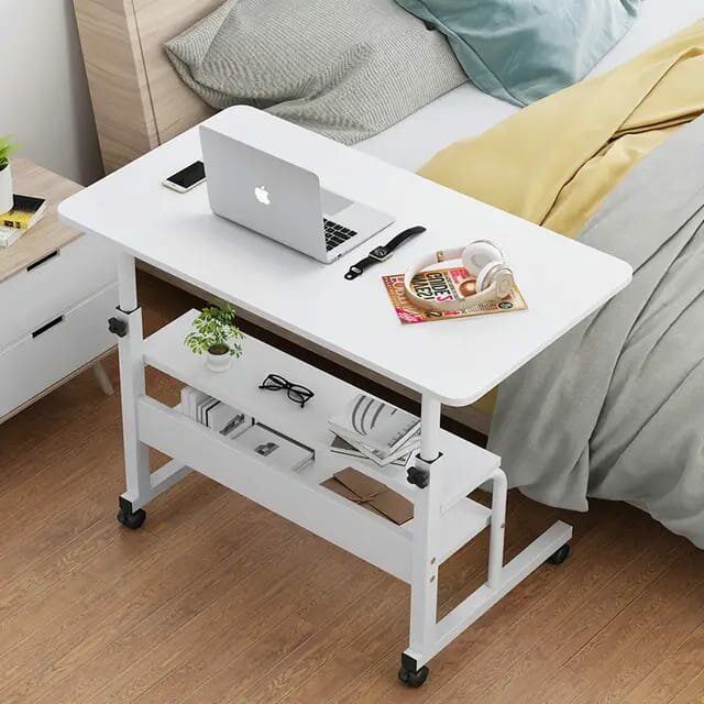 Table d'Ordinateur Ajustable avec Roulettes