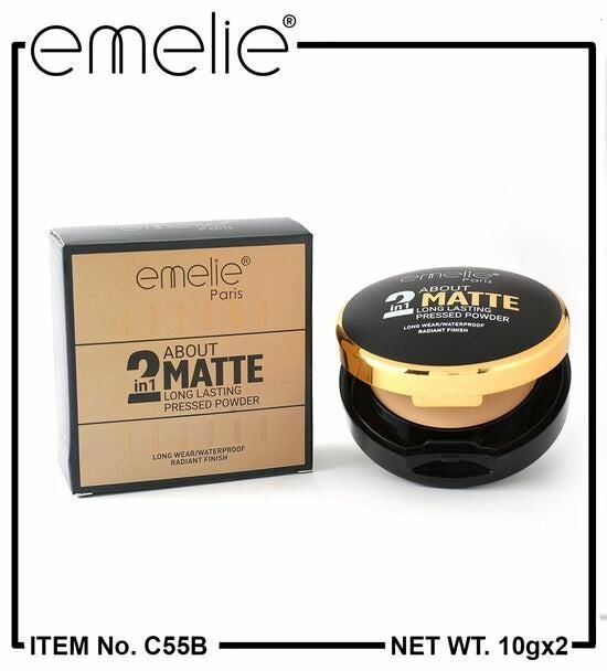 ABOUT 2 in 1 Matte Long Lasting Pressed Powder Emelie Paris
