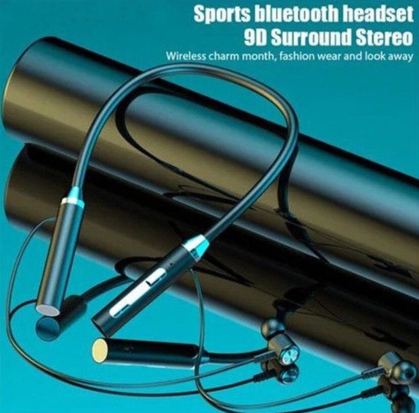Bluetooth headphones neckband Black