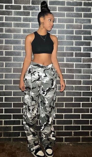 Ladies sides puckets cargo pants