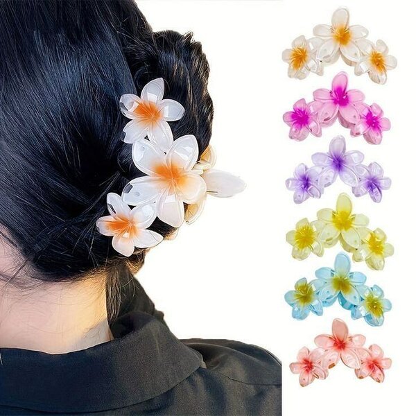 Pinces à cheveux fleurs multicolores