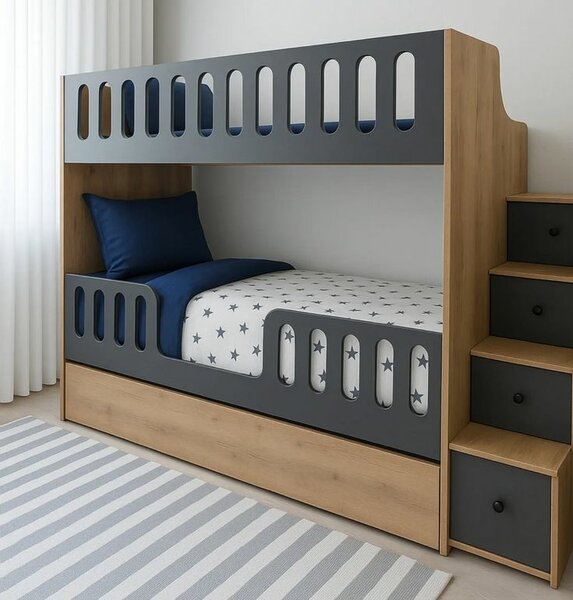 Lit superposé avec rangement