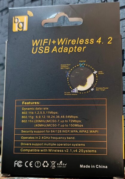 Wifi+Bluetooth 4.2 USB Adapter