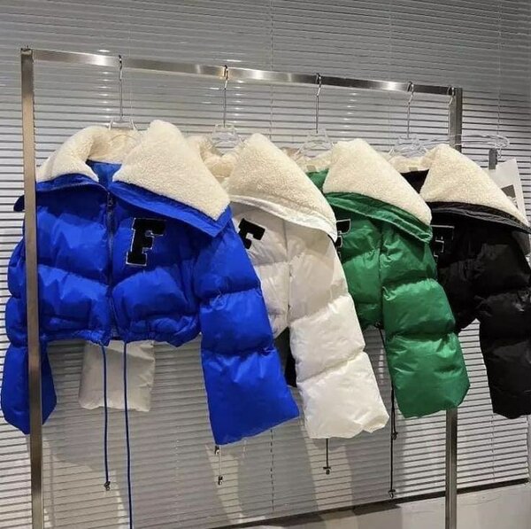 Veste doudoune col en fourrure