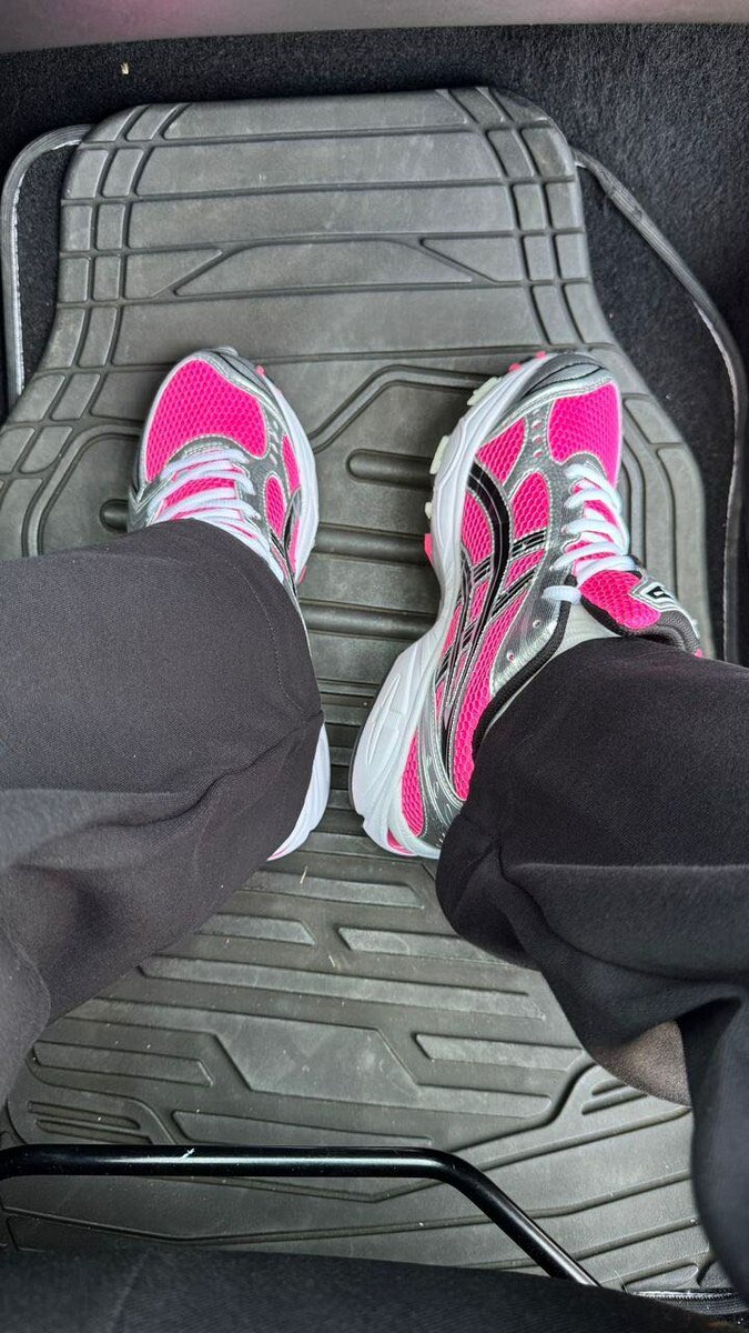 Baskets sport femme rose argenté