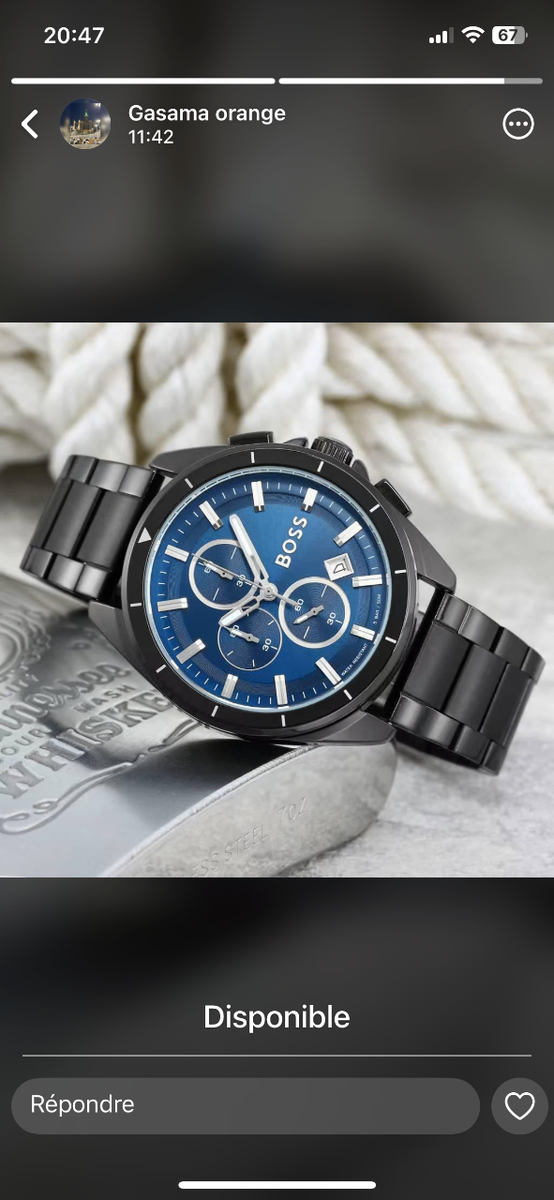 Montre Homme Bleu Chronographe