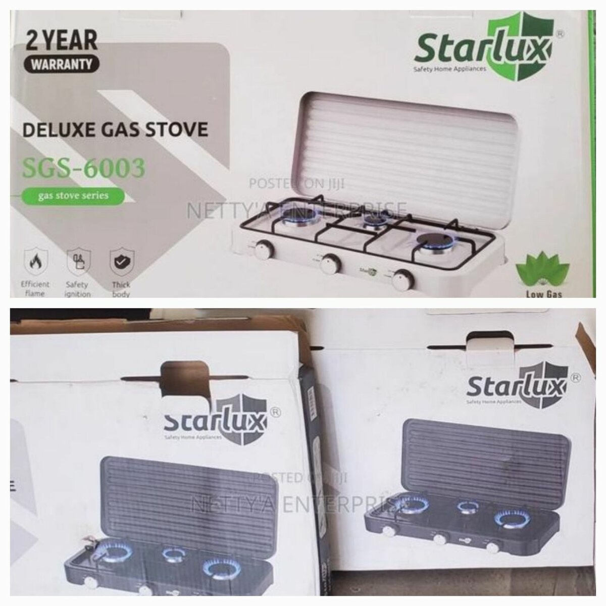 Starlux 3Burner Table Top Gas Cooker