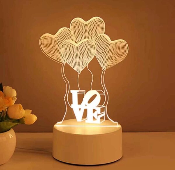 Lampe LED 3D Amour