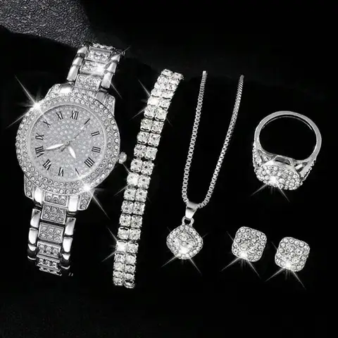 Montre chaîne bracelet bague et boucles d'oreille
