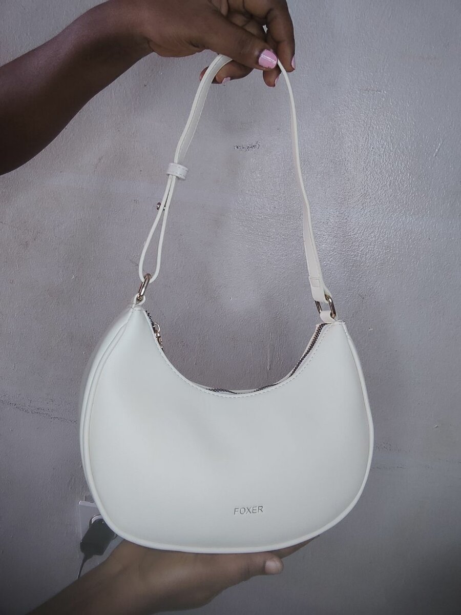 Sac à main en cuir blanc tendance