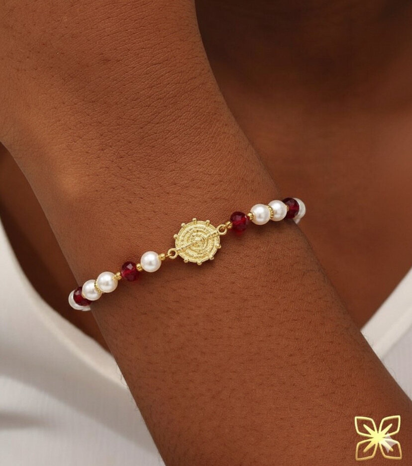 Bracelet élégant perles doré