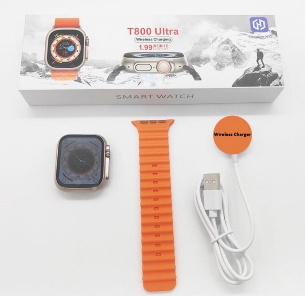 Smart Watch T800 Ultra orange
