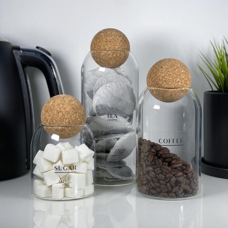 Bocaux en verre avec bouchon en liège