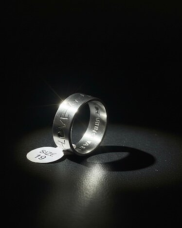 Bague Acier Inoxydable Gravée