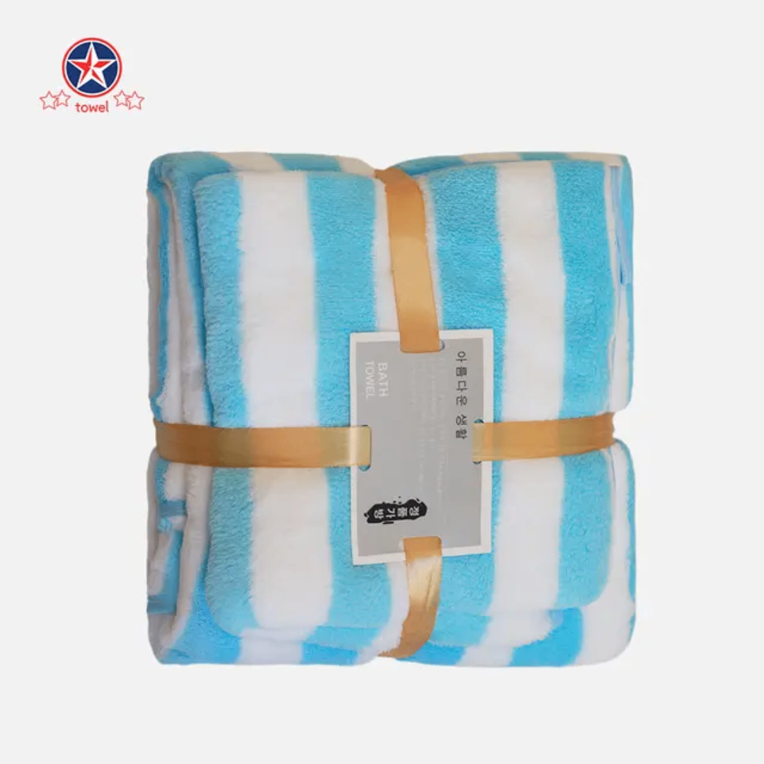 Serviettes de bain rayées