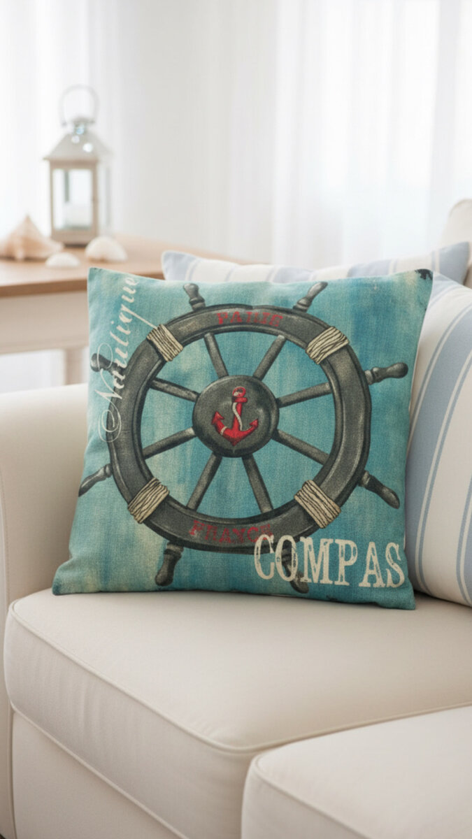 Coussin nautique décoratif