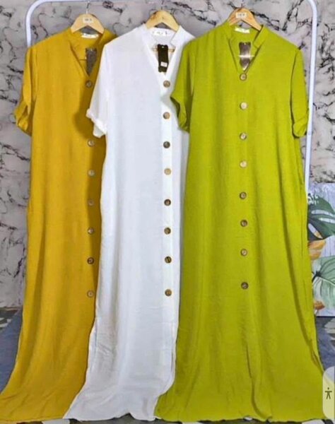 Robe longue été col V