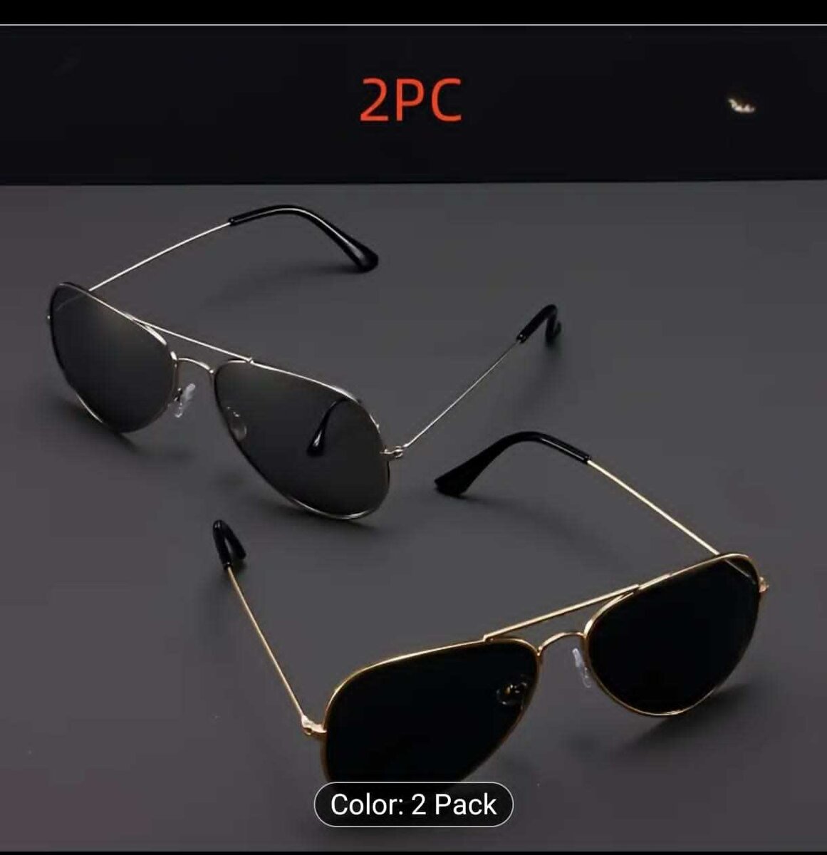 Lunettes de soleil aviateur noires