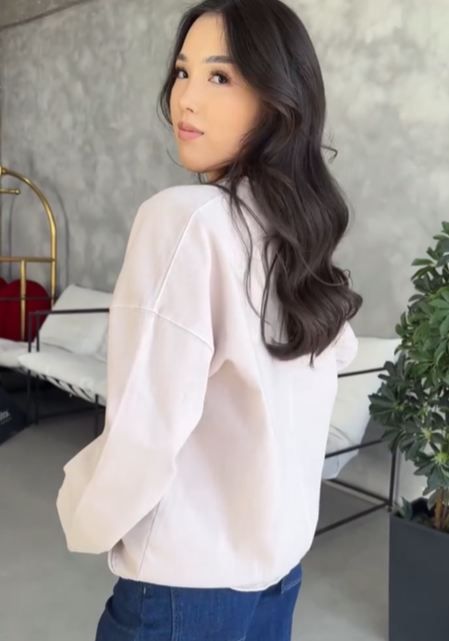 Свободный лонгслив от ZARA белый