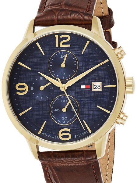 Montre en cuir homme dorée