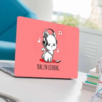 Cute Cat Laptop Back Skin Vinyl Stickers Decal for 13 14 15 15.6 inches Laptop