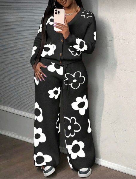 Ensemble survêtement floral femme